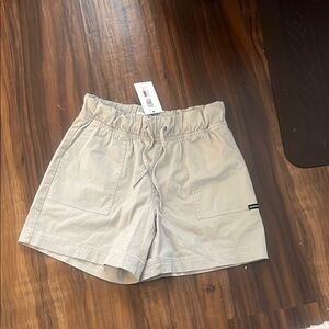 New Calvin Klein Jeans Tan Cargo Shorts with Elastic Waistband
